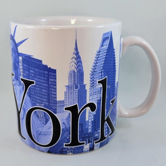 Mug New York Americaware Cup Coffee Tea USA Large Blue White - Picture 1 of 10